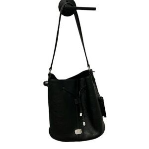 🖤 Lauren Ralph Lauren Black Leather Bucket Shoulder Bag 👜✨